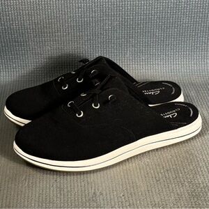 Clarks Women's Breeze Clara Slip-On Laced‎ Slide Black Sneakers Size 9